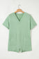Grass Green Loose Half Sleeve V Neck Knit Romper