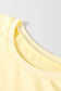 Yellow Cream Eyelet Embroidered Lace Splicing Sleeve Loose T Shirt Dress