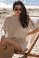 Light Grey Granny Square Crochet Detail Loose T Shirt