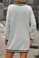 Light Grey Striped Trim V Neck Long Sleeve Preppy T Shirt Dress