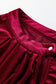 Evergreen Asymmetric Button Keyhole Neck Long Sleeve Velvet Blouse