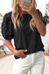 Light Pink Ribbed Pearl Beaded Puff Sleeve Top