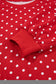 Brown Polka Dot Drawstring Wide Leg Long Sleeve Top Pant Set