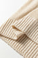 Black Solid V Neck Pointelle Knit Sleeve Patchwork Sweater