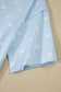 Black Exposed Seam Detail Polka Dot Loose Tee Drawstring Shorts Set