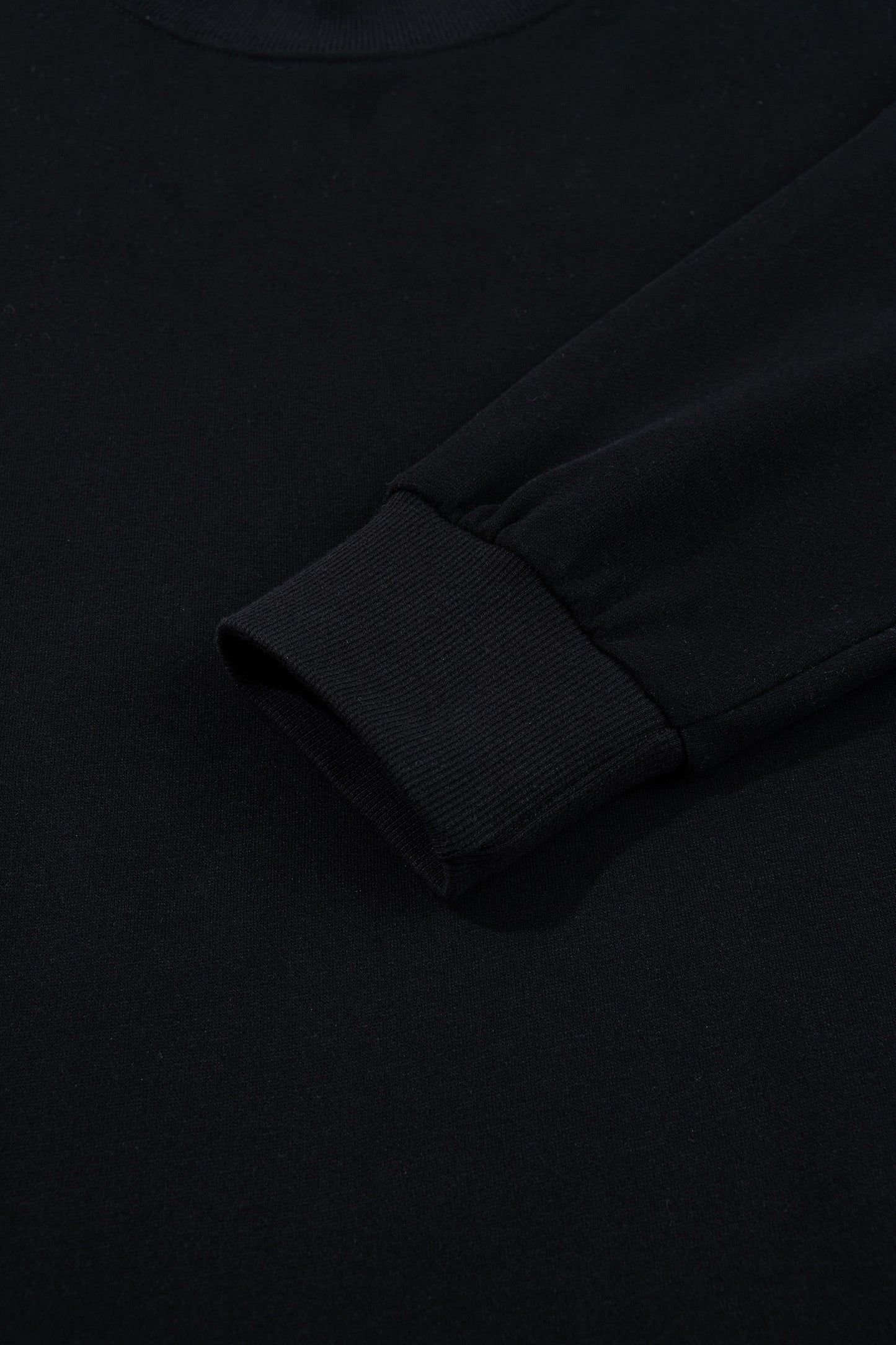 Black Solid Color Oversized Mock Neck Sweatshirt