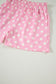 Sky Blue Polka Dot Print Color Block Trim Mock Neck Short Set