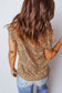 Apricot Cheeath Print Frilled V Neck Shirred Detail Short Sleeve Blouse