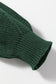 Mist Green Solid Color Front Seam Drop Shoulder Loose Sweater