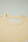 Black Exposed Seam Detail Polka Dot Loose Tee Drawstring Shorts Set