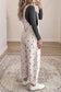 Jet Stream Polka Dot Print Bib Pocket Denim Barrel Overalls Jumpsuit