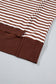 Brown Stripe Color Block Trim Raw Seam Split Hem Loose Pullover Sweatshirt