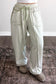 Red Plaid Contrast Trim Drawstring Elastic Waist Shift Pants