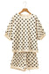 Sky Blue Polka Dot Oversized Top Drawstring Short Set