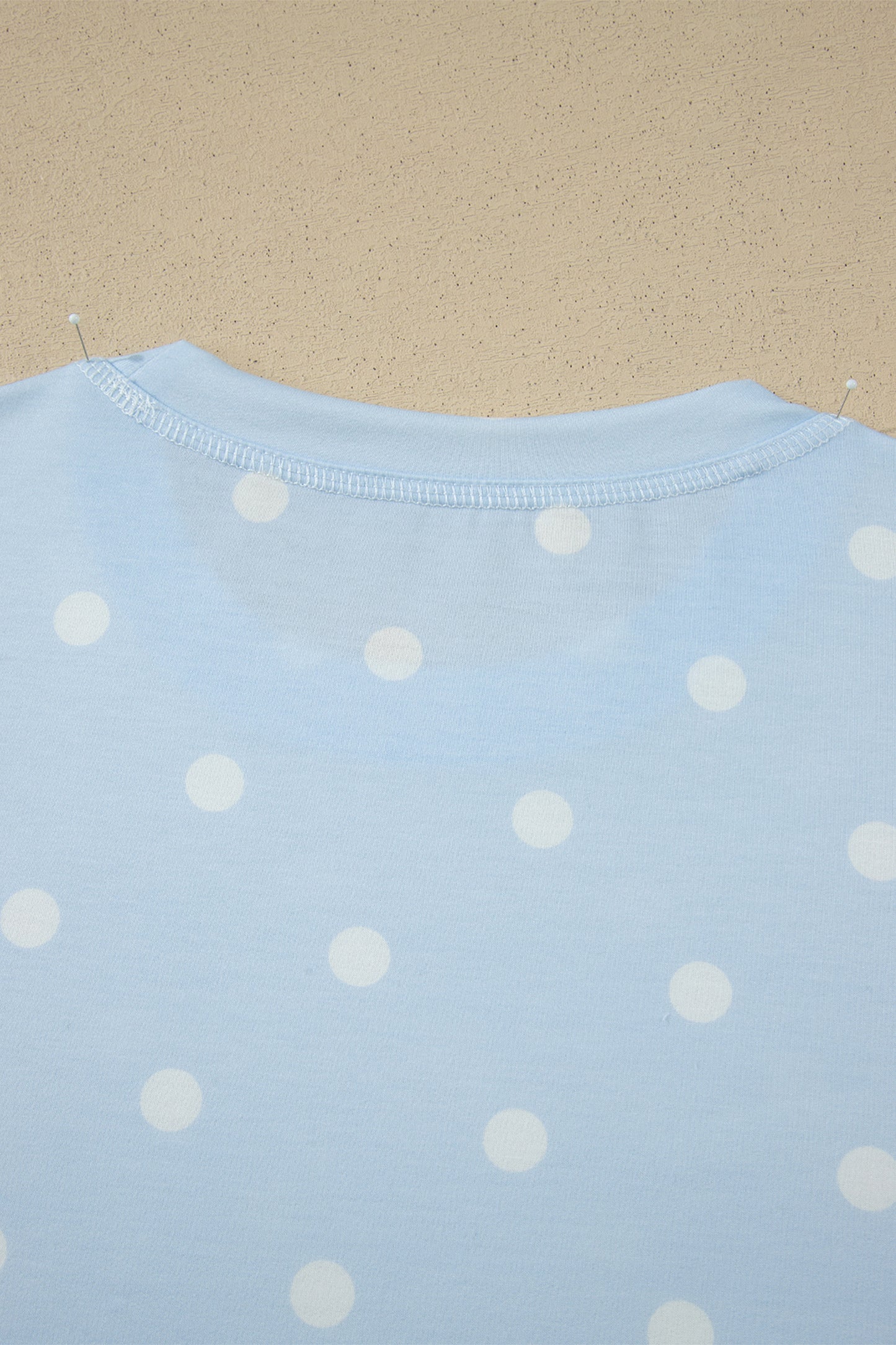 Black Exposed Seam Detail Polka Dot Loose Tee Drawstring Shorts Set