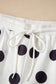 Sky Blue Polka Dot Print Drop Shoulder Pullover Drawstring Shorts Set
