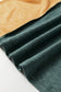 Sail Blue Exposed Stitching Colorblock V Neck Long Sleeve Top