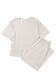 Khaki Plus Size Checkered Print Half Sleeve Tee Loose Pants Two-piece Lounge Set
