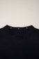Black Solid Color Knit Contrast Denim Patchwork Collar Sweater Vest