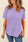 Orchid Petal Casual Plain Crew Neck Tee