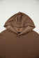 Coffee Twisted Rib Texture Solid Hoodie