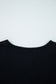 Black Asymmetric Seam Detail Solid Color Long Sleeve Top