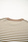 Black Stripe Thermal Knit Drop Shoulder Casual Top