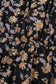 Black Floral Deep V Neck Smocked Bust Bubble Sleeve Babydoll Dress