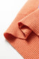 Grapefruit Orange Checkered Pattern Ribbed Trim Knit Baggy Sweater