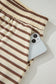 Brown Stripe Half Buttons Top and Shorts Set