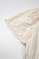 Apricot Plus Size V Neck Lacy Embroidery Patchwork Short Sleeve Maxi Dress