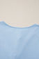 Blue Sapphire Plus Size Solid Color Bow Tie Peplum Tank Top