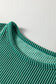 Evergreen Twisted Ribbed Tiered Ruffles Long Sleeve Pullover Top