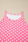 Pink Polka Dot Print Slim Tank Loose Pants 2pcs Outfit