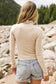 Black Ribbed Knit Lettuce Trim High Neck Long Sleeve Top