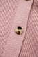 Light Pink Mixed Texture Knit Button V Neck Sweater Cardigan