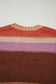 Multicolour Cropped Colorblock Drop Shoulder Knitted Sweater