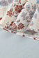 White Plus Size Floral Print Contrast Collar V Neck Long Sleeve Blouse