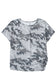 Gray Camouflage Print Round Neck T Shirt