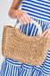 Camel Retro Straw Woven Handle Bag