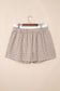 Sky Blue Contrast Trim Plaid Print Plus Size Shorts