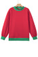 Brown Colorblock Polka Dot Contrast Trim Oversized Sweatshirt