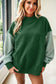 Black Plaid Sleeve Colorblock Loose Tunic Sweatshirt