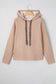 Jet Stream Thermal Textured Lace Drawstring Baggy Hoodie