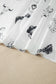 White Western Print Satin Long Skirt