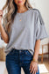 Light Grey Patchwork Detail Raw Edge Oversize Tee