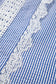 Sky Blue Stripe Lace Patchwork Crew Neck Tank Top