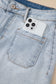 Beau Blue Light Wash High Rise Denim Shorts