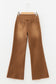 Sail Blue High Waist Button Fly Seamed Raw Hem Flare Jeans