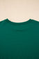 Evergreen Varsity Stripe Detail Drop Shoulder Pullover Mini Skirt Set